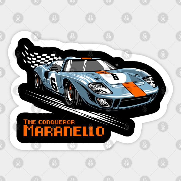 Ford GT 40 Conqueror Maranelo Sticker by aredie19